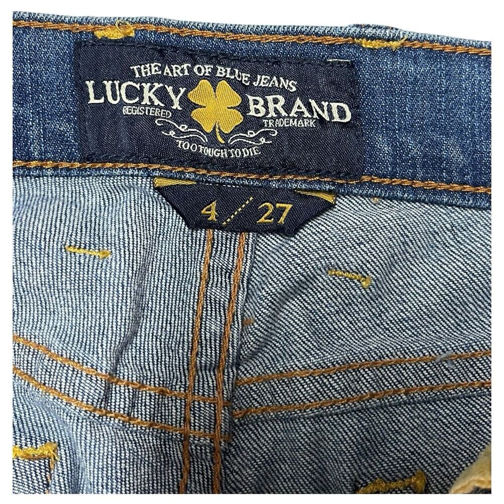 Lucky Brand Jeans Womens 4 Blue Cropped Sweet N Crop Denim Boho Festival 7W11249 - Picture 4 of 12